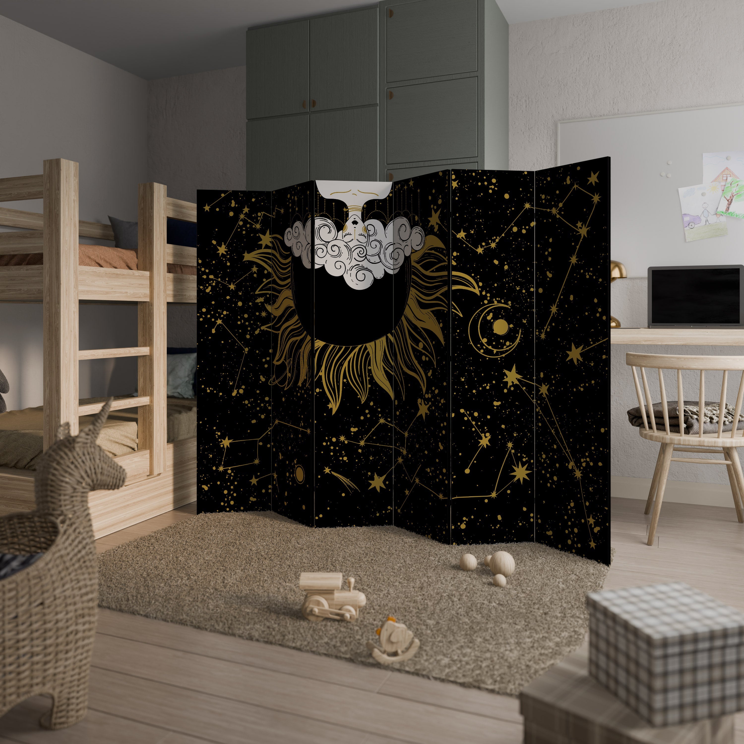 STELLAR CONSTELLATIONS Biombo Decorativo de 6 Painéis