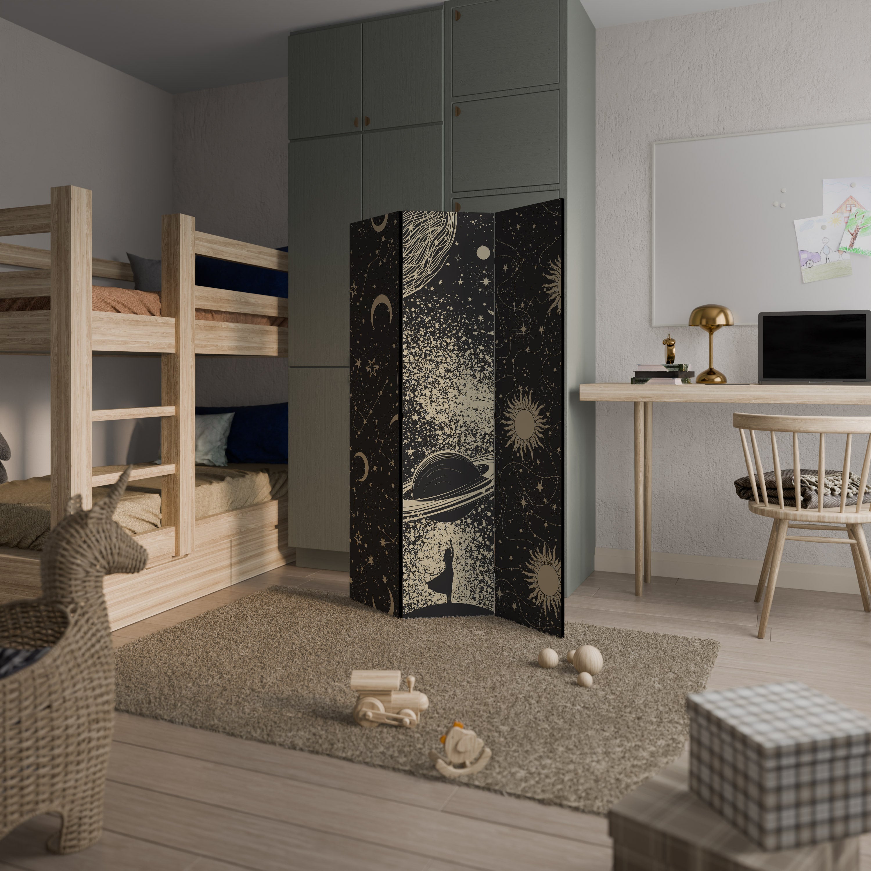 BRILLIANT UNIVERSE Biombo Decorativo de 3 Painéis