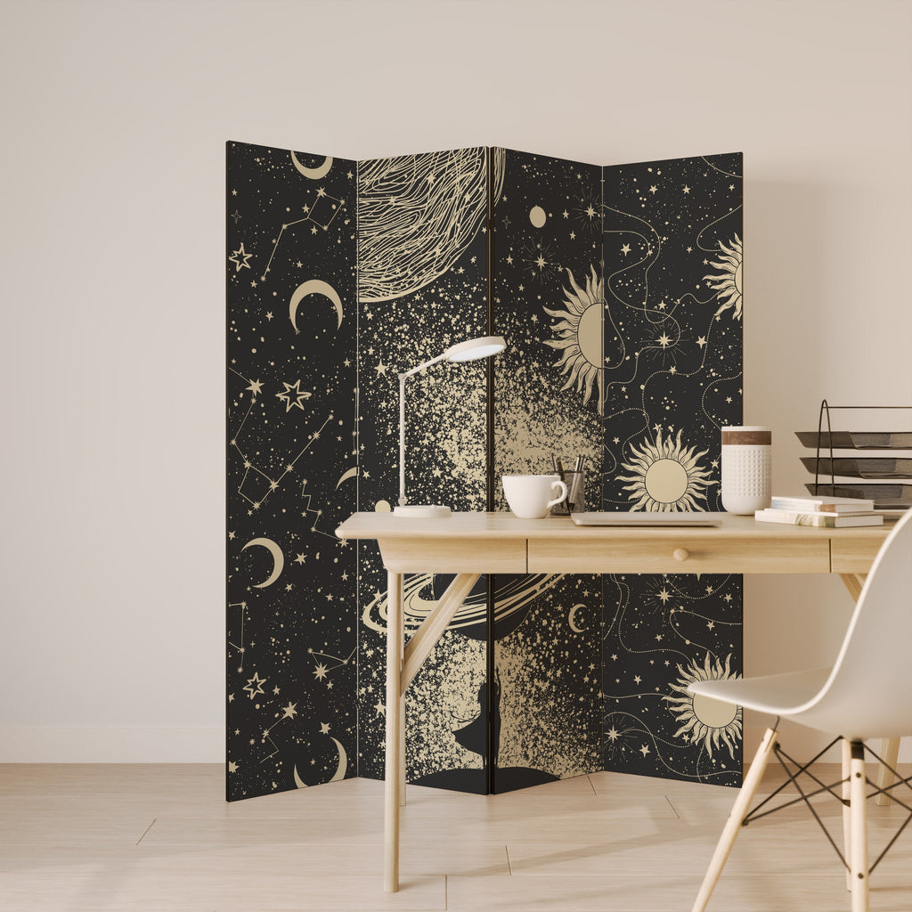 BRILLIANT UNIVERSE Decorative 4-Panel Room Divider
