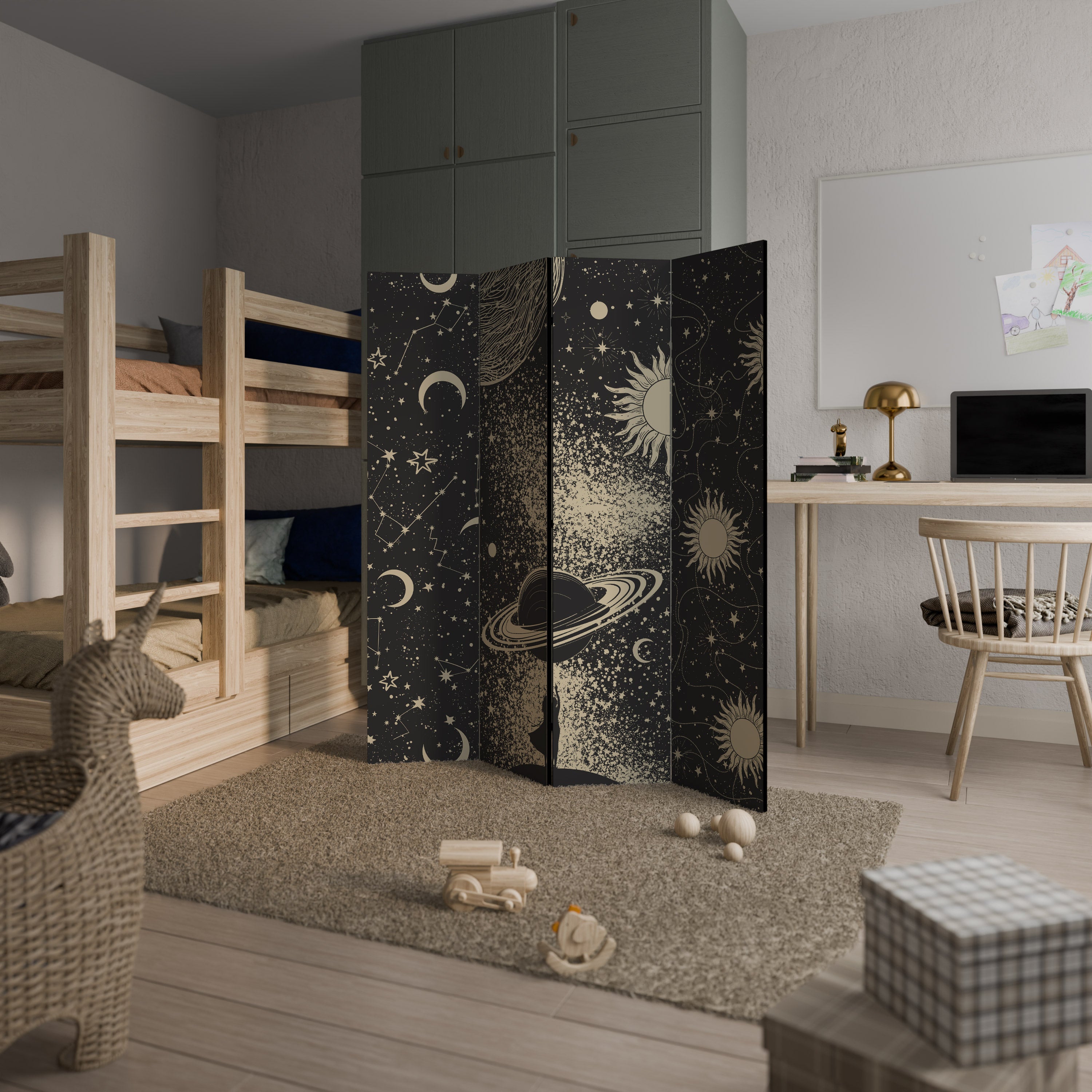 BRILLIANT UNIVERSE Biombo de 4 Painéis
