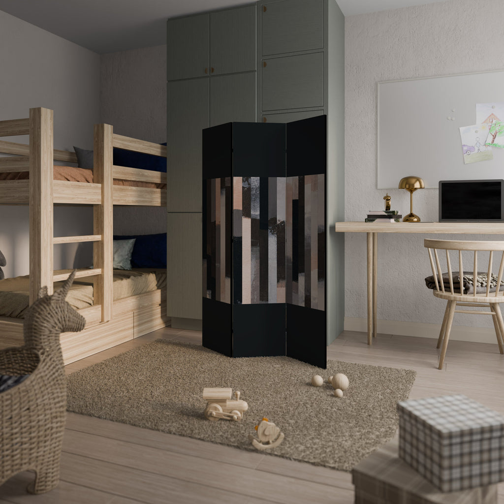 COLLAGE OF RECTANGLES Biombo Decorativo de 3 Painéis