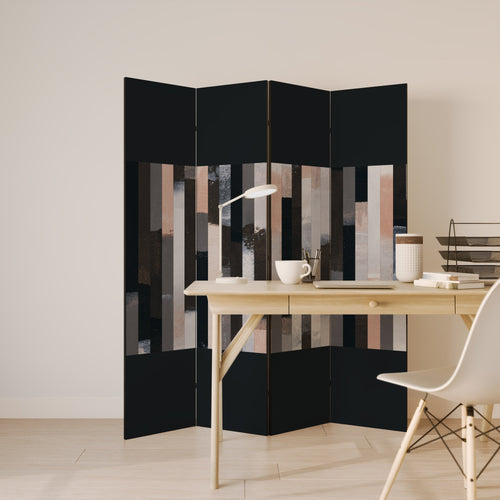 COLLAGE OF RECTANGLES Decorative 4-Panel Room Divider