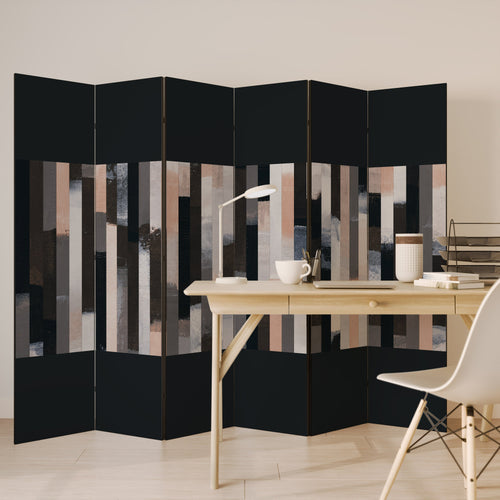 COLLAGE OF RECTANGLES Decorative 6-Panel Room Divider