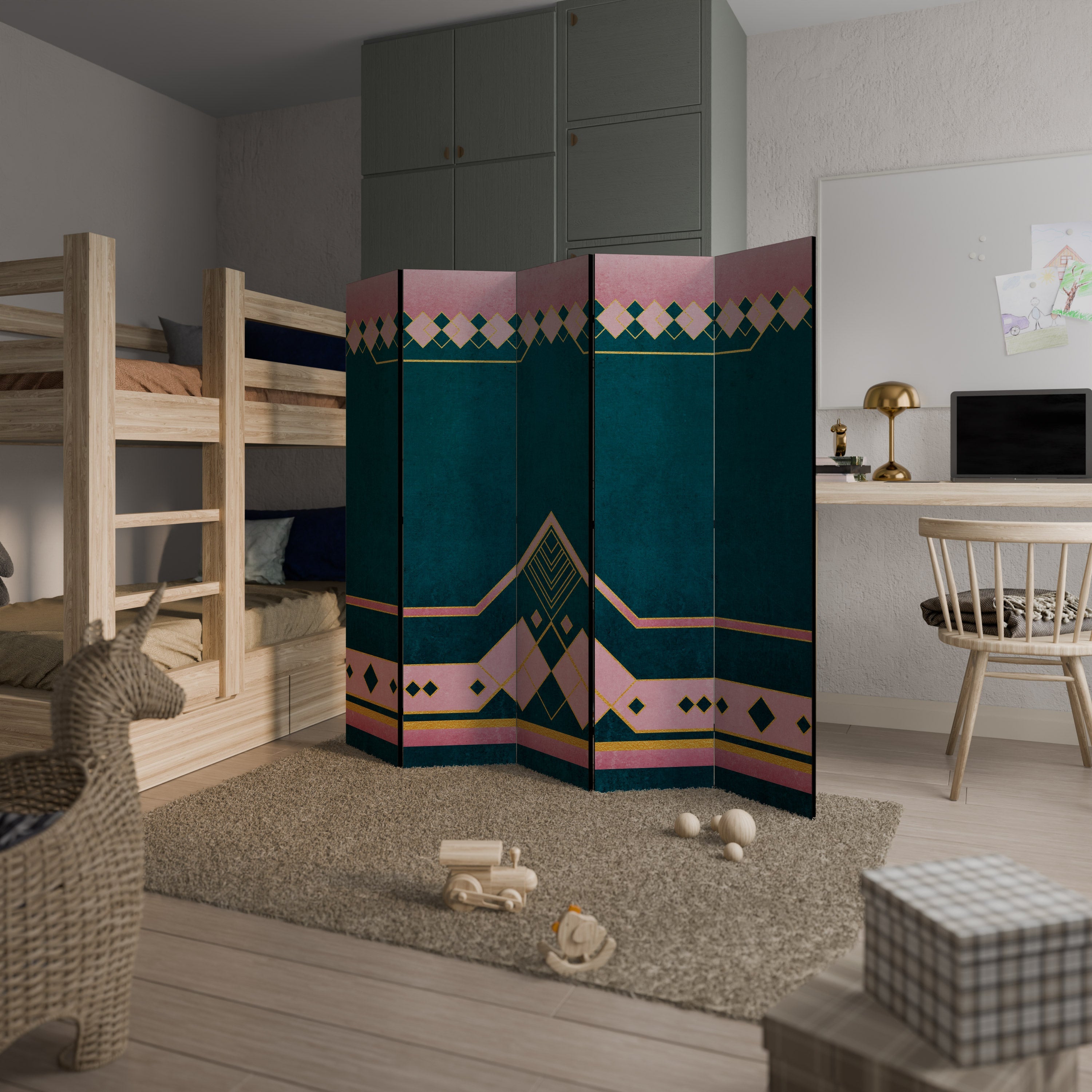 ROYAL COMPOSITION Biombo Decorativo de 5 Painéis