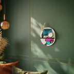 GEOMETRIC RHAPSODY Prateleira Oval Decorativa em Acabamento Preto