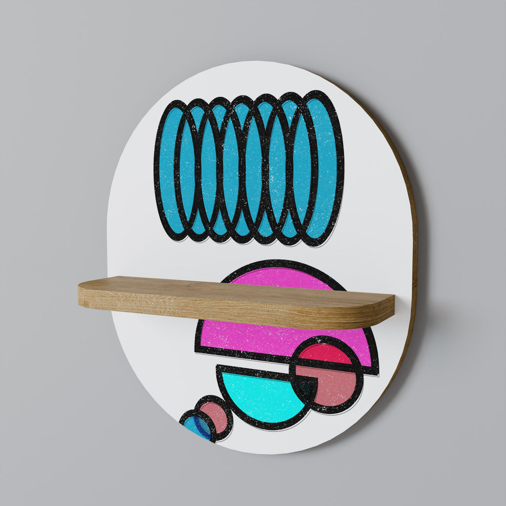 GEOMETRIC RHAPSODY Prateleira Oval Decorativa em Efeito Carvalho