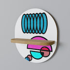 GEOMETRIC RHAPSODY Prateleira Oval Decorativa em Efeito Carvalho