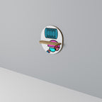 GEOMETRIC RHAPSODY Prateleira Oval Decorativa em Efeito Carvalho