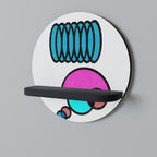 GEOMETRIC RHAPSODY Prateleira Redonda Decorativa em Acabamento Preto