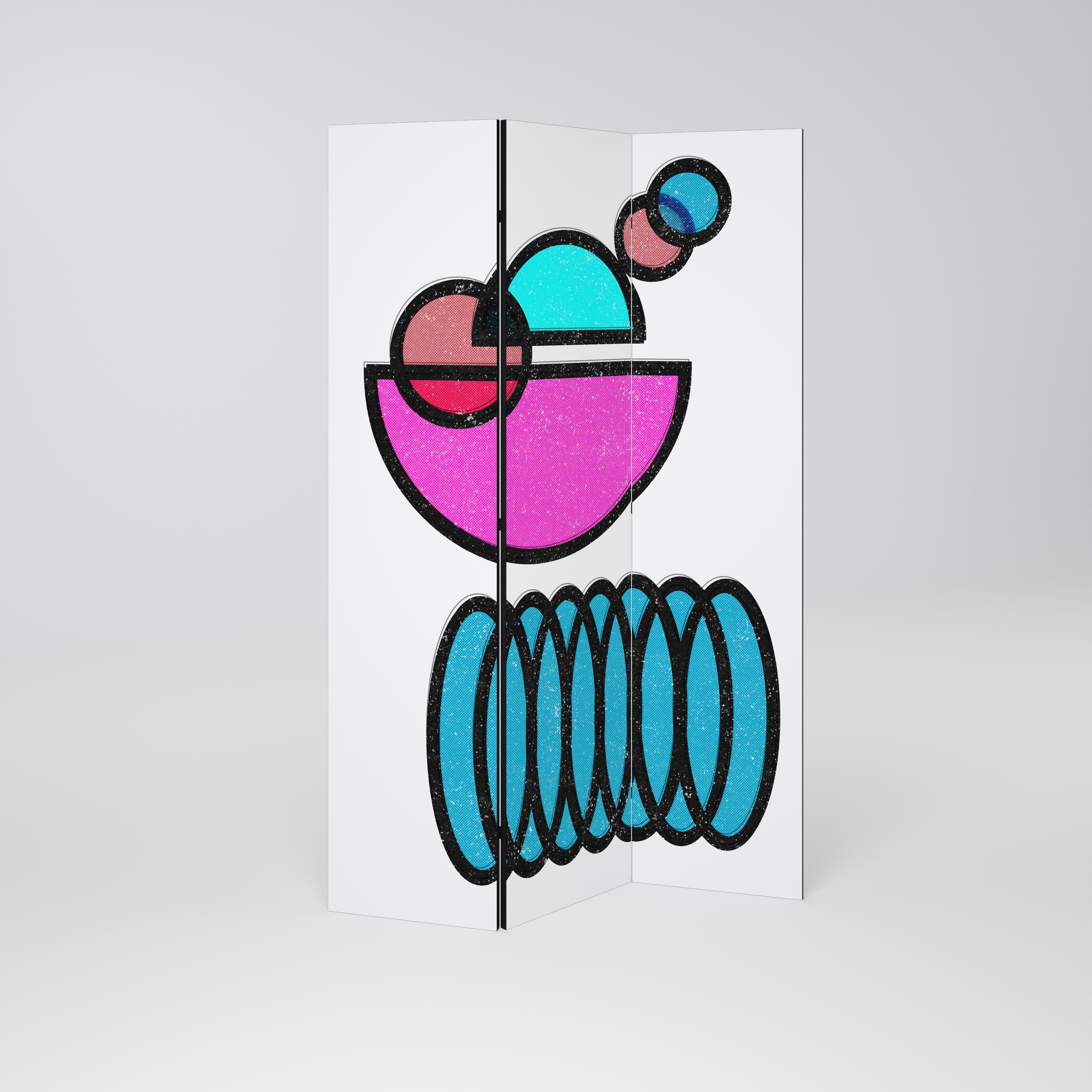 GEOMETRIC RHAPSODY Biombo Decorativo de 3 Painéis