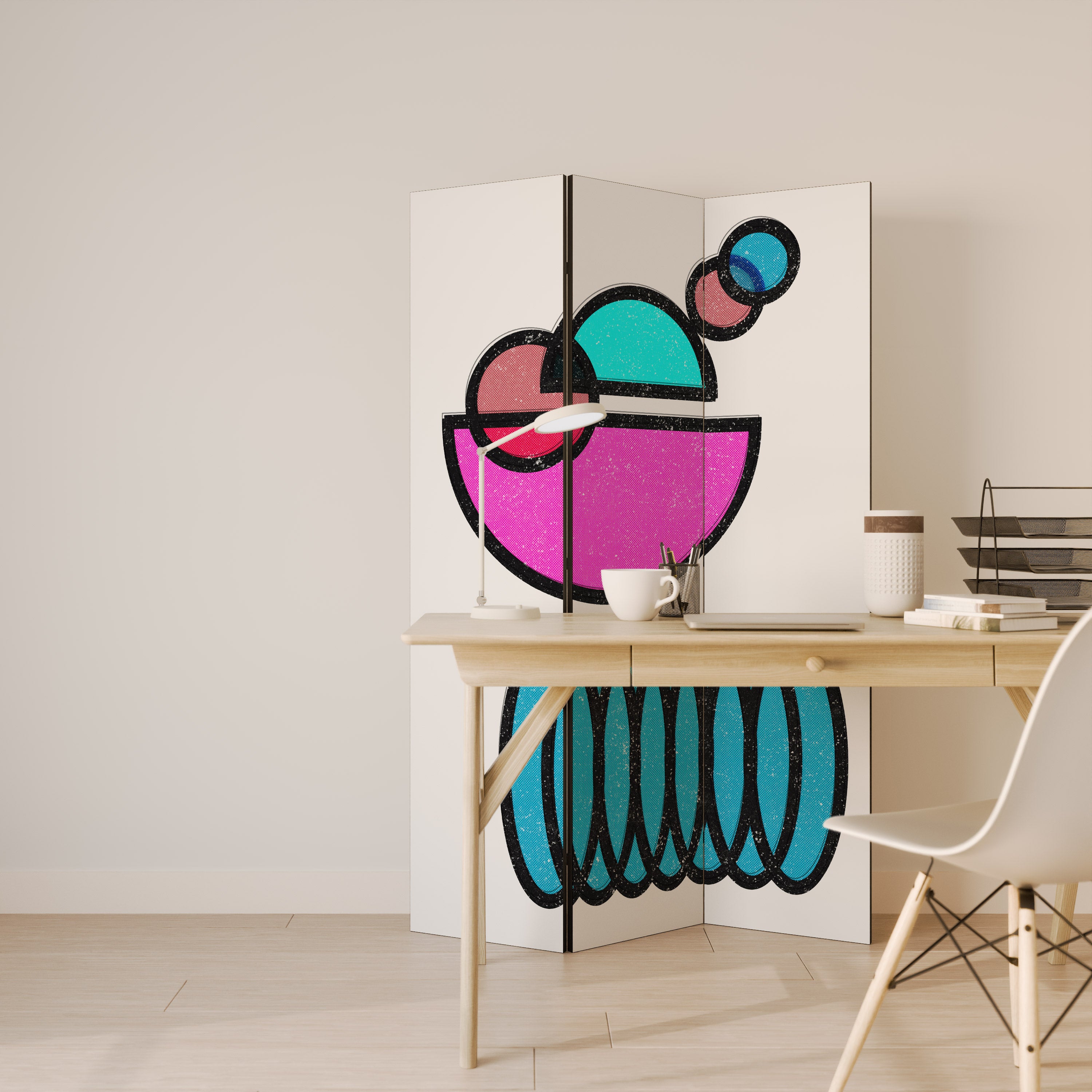 GEOMETRIC RHAPSODY Biombo de 3 Painéis