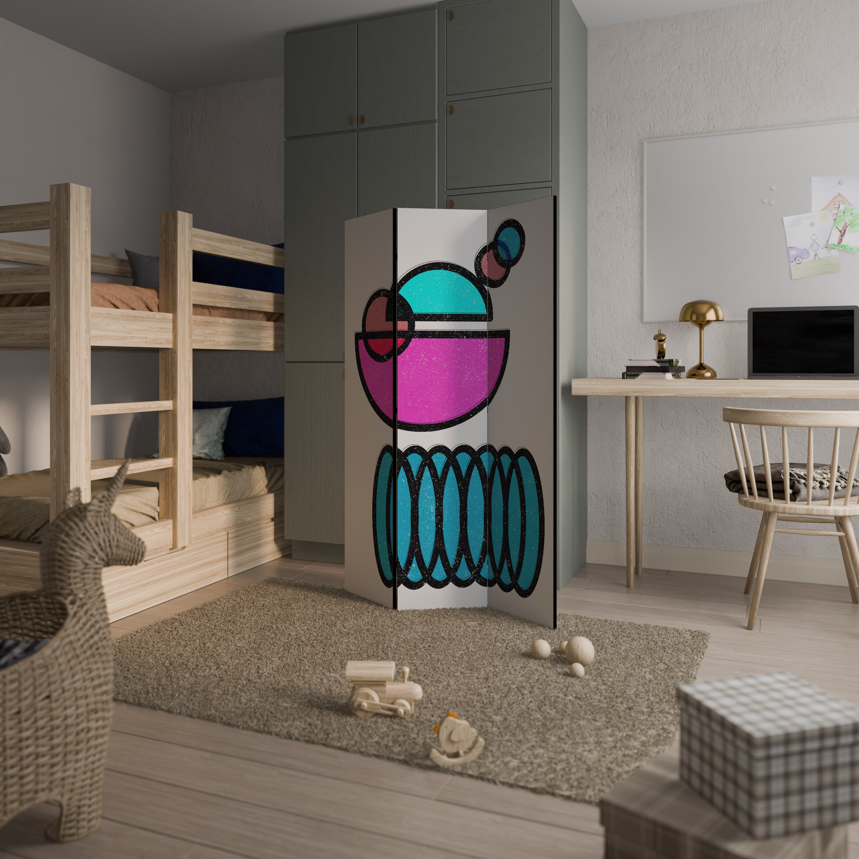 GEOMETRIC RHAPSODY Biombo de 3 Painéis