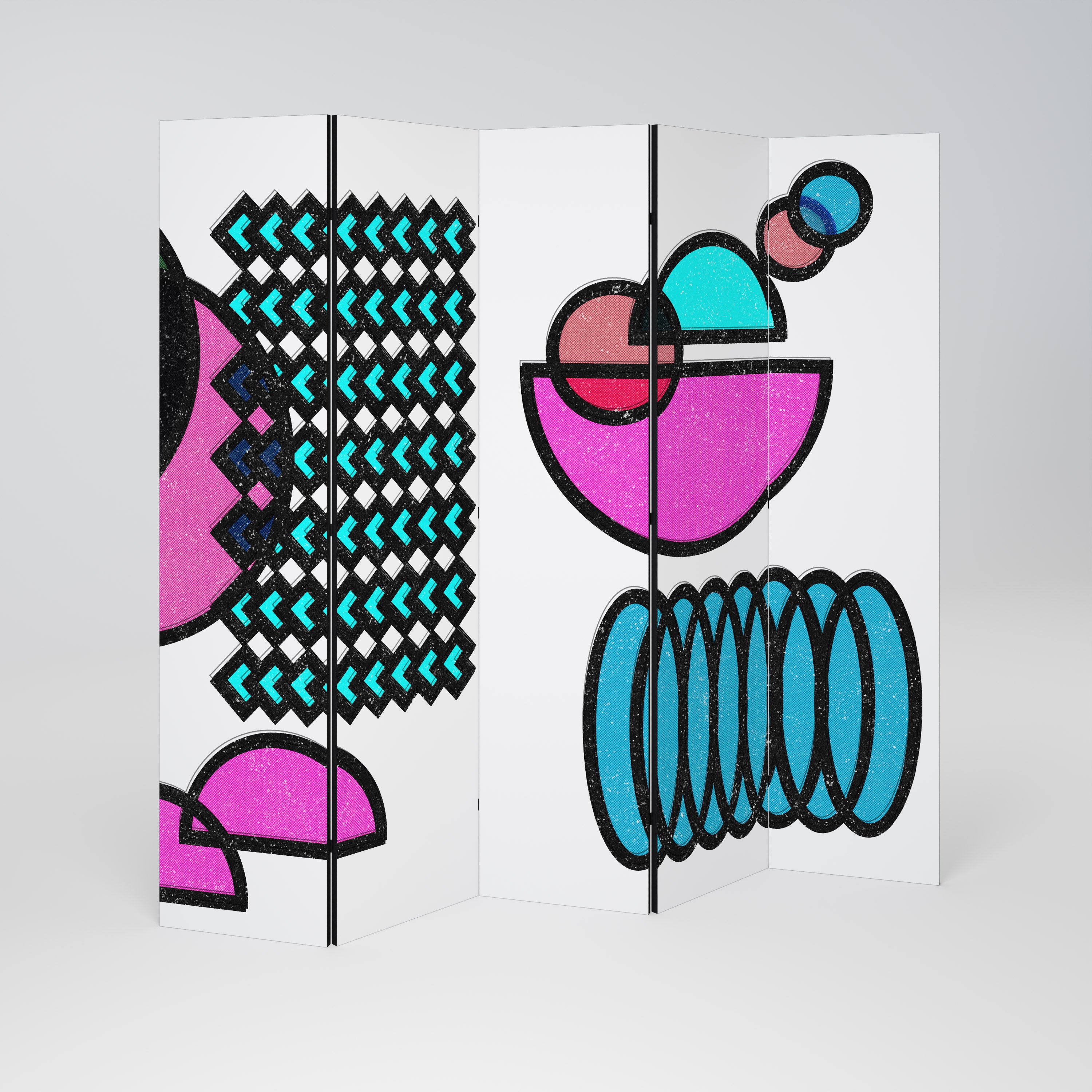 GEOMETRIC RHAPSODY Biombo de 5 Painéis