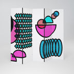 GEOMETRIC RHAPSODY Biombo Decorativo de 5 Painéis