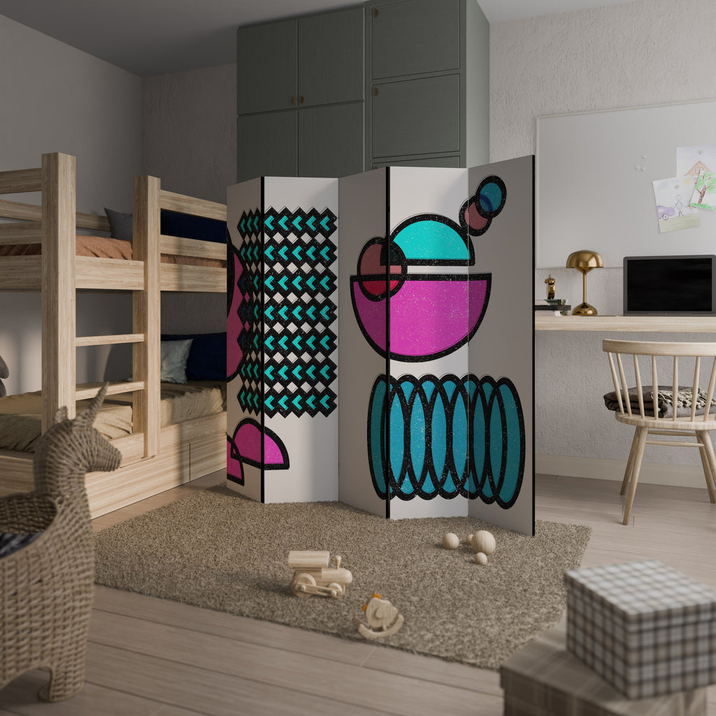 GEOMETRIC RHAPSODY Biombo Decorativo de 5 Painéis