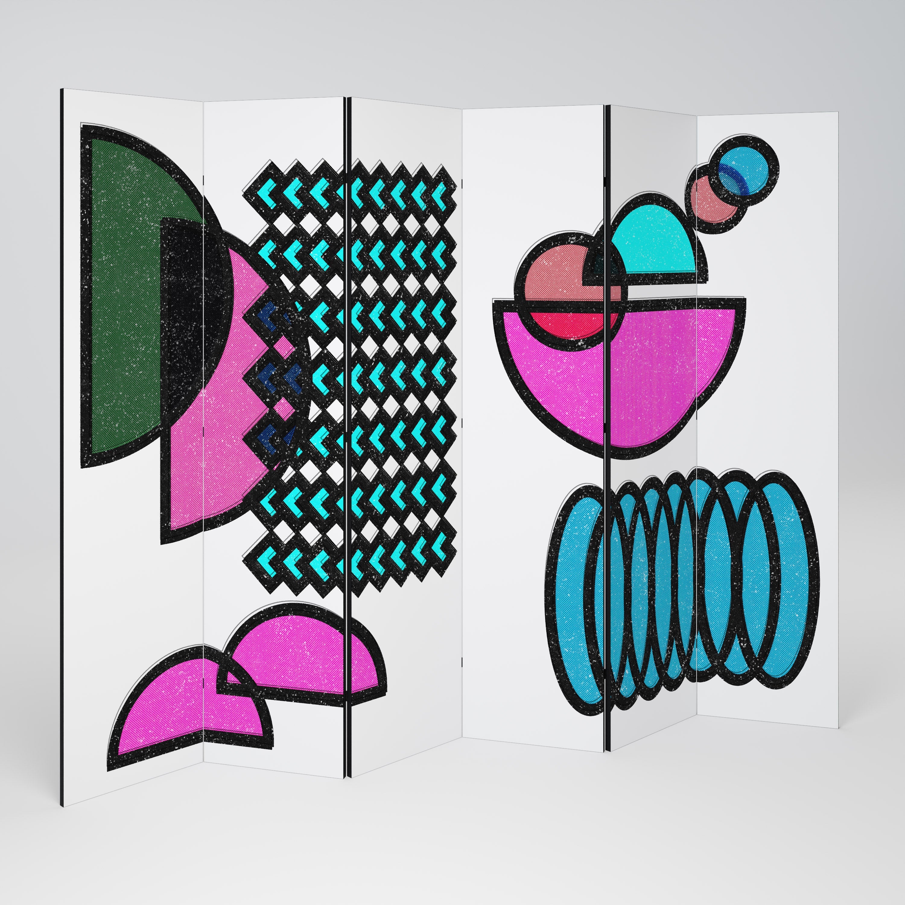 GEOMETRIC RHAPSODY Biombo Decorativo de 6 Painéis