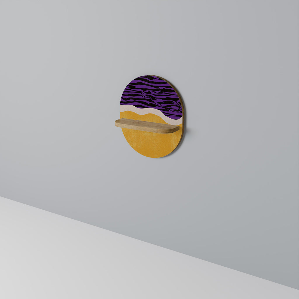 INDEPENDENT BORDER Prateleira Oval Decorativa em Efeito Carvalho