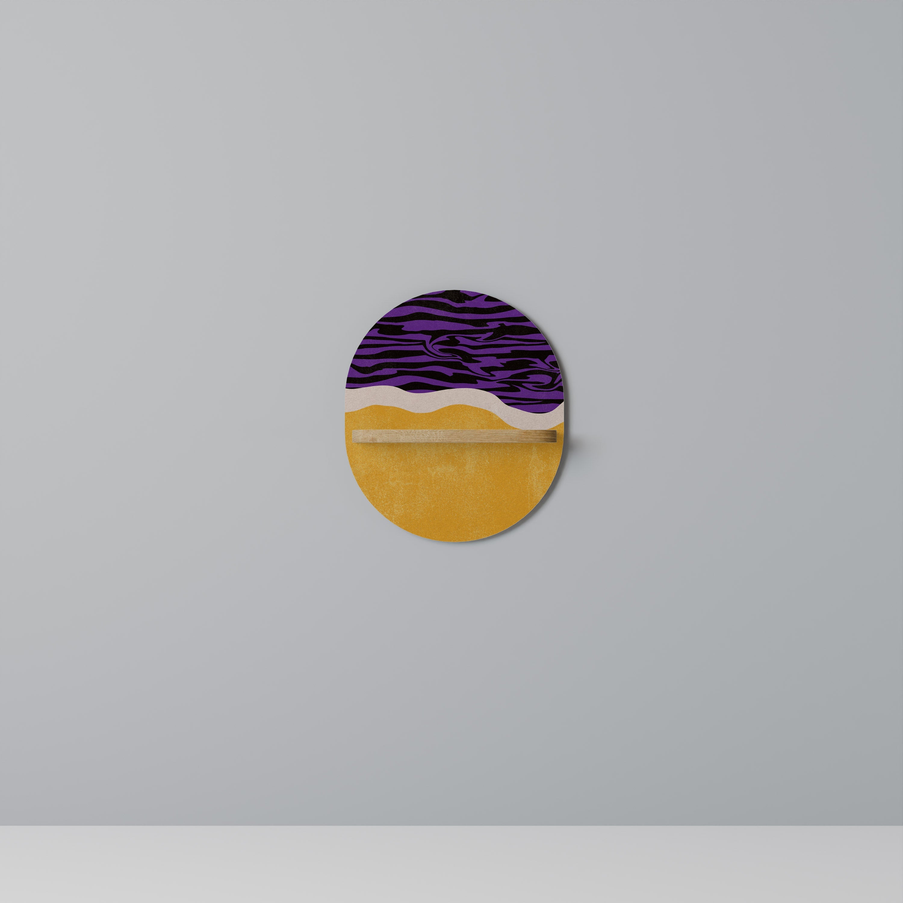 INDEPENDENT BORDER Prateleira Oval Decorativa em Efeito Carvalho