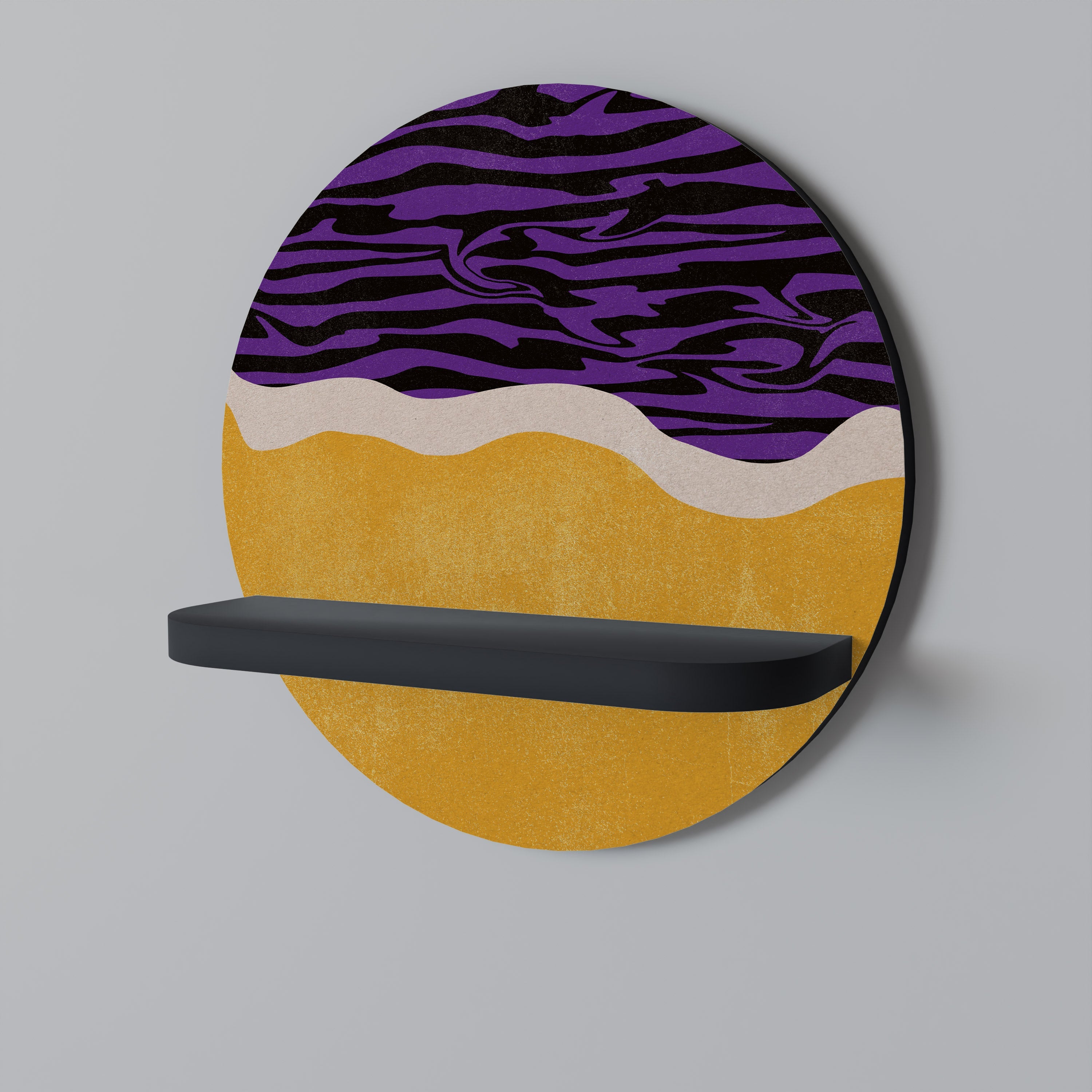 INDEPENDENT BORDER Prateleira Redonda Decorativa em Acabamento Preto