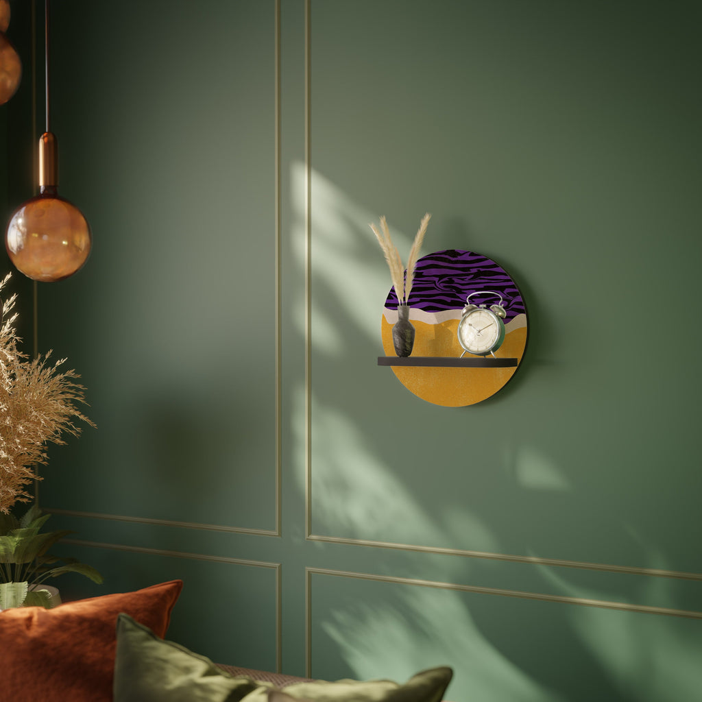 INDEPENDENT BORDER Round Art Shelf In Black Finish