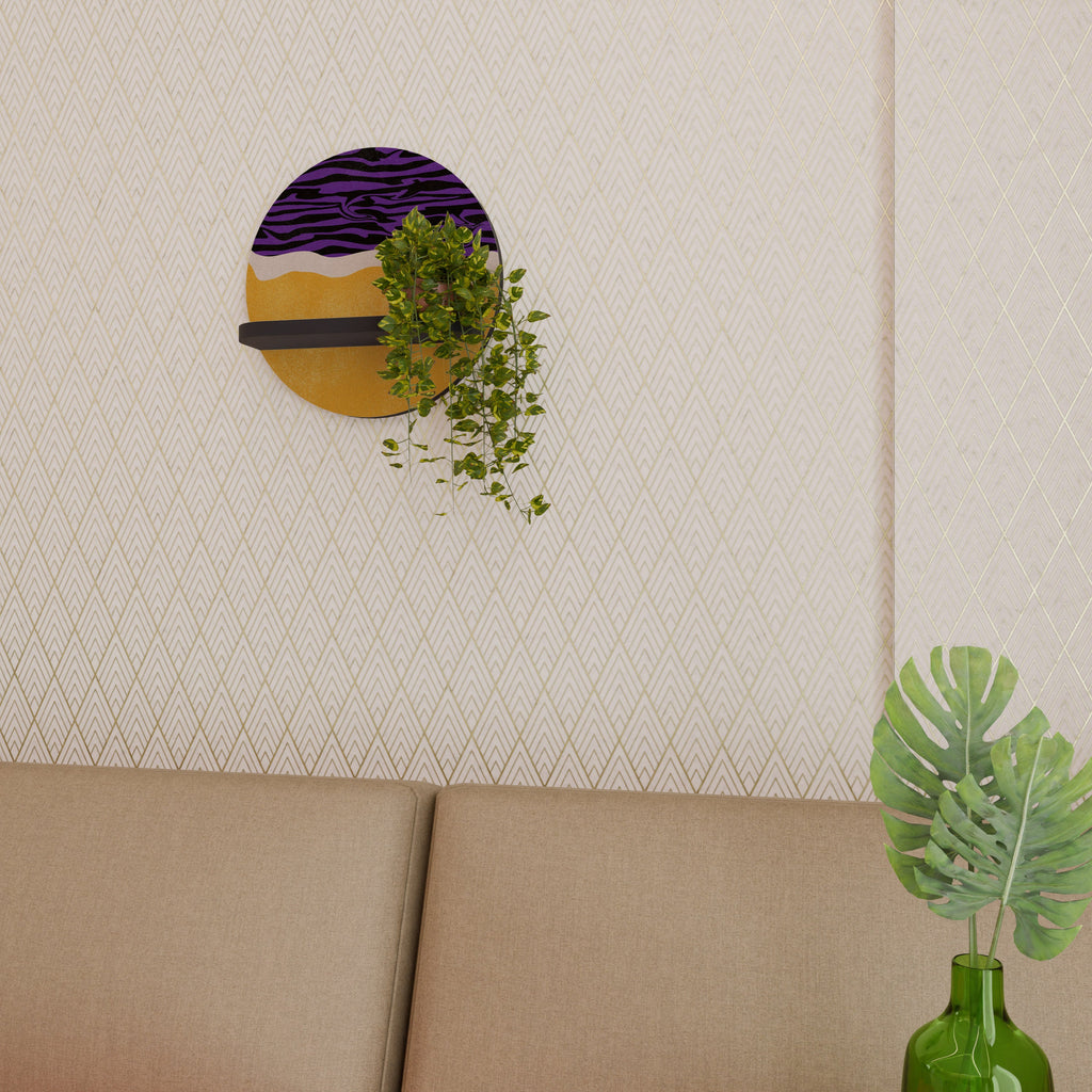 INDEPENDENT BORDER Round Art Shelf In Black Finish