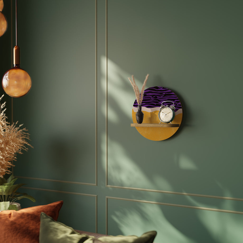 INDEPENDENT BORDER Round Art Shelf In Oak Effect