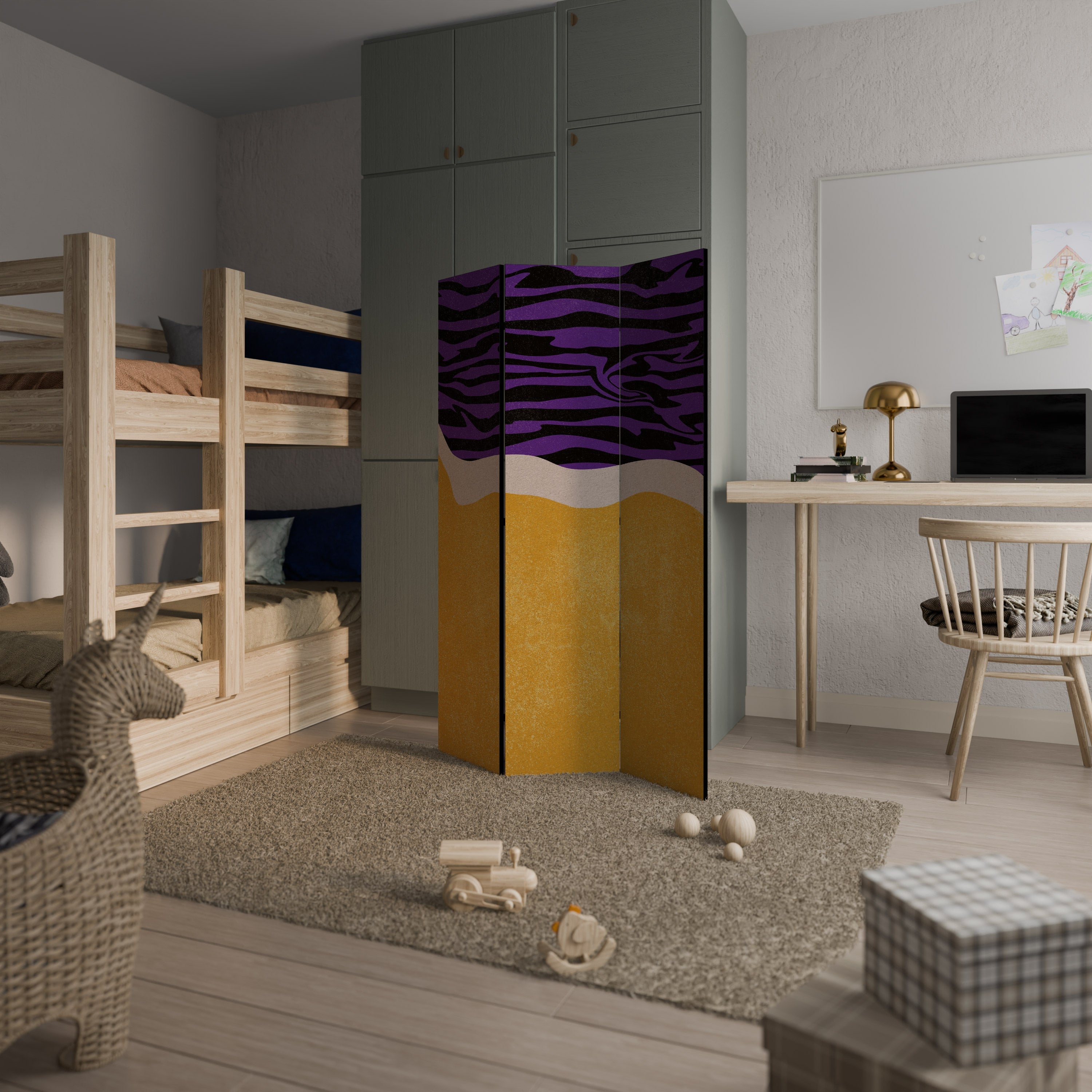 INDEPENDENT BORDER Biombo Decorativo de 3 Painéis