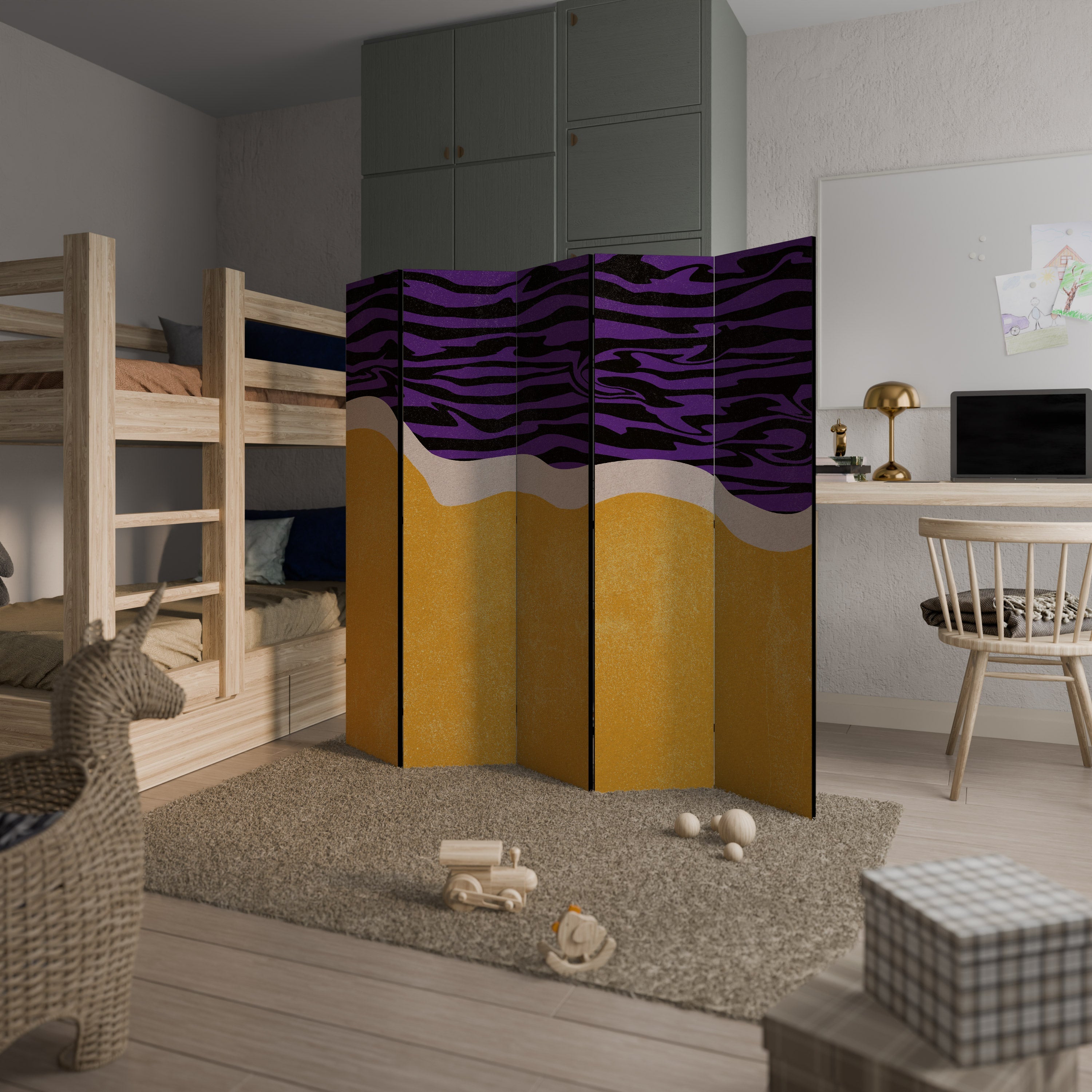 INDEPENDENT BORDER Biombo Decorativo de 5 Painéis