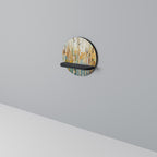 BIRCH KALEIDOSCOPE Prateleira Redonda Decorativa em Acabamento Preto