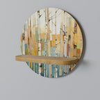 BIRCH KALEIDOSCOPE Round Art Shelf In Oak Effect