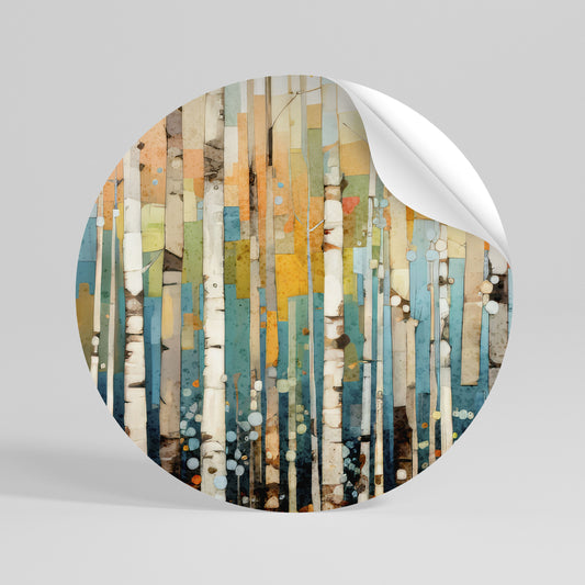 BIRCH KALEIDOSCOPE Autocolante Redondo Removível