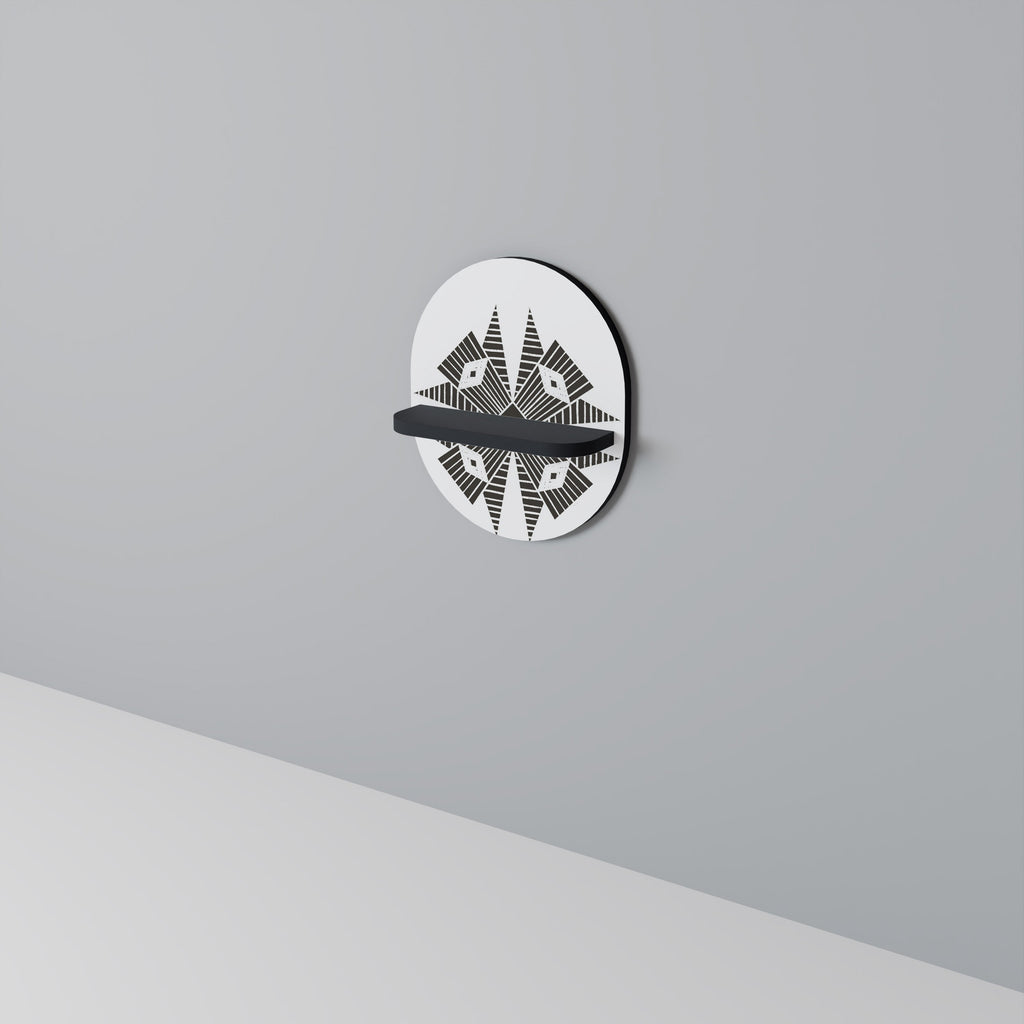 MONOCHROME NEXUS Prateleira Oval Decorativa em Acabamento Preto