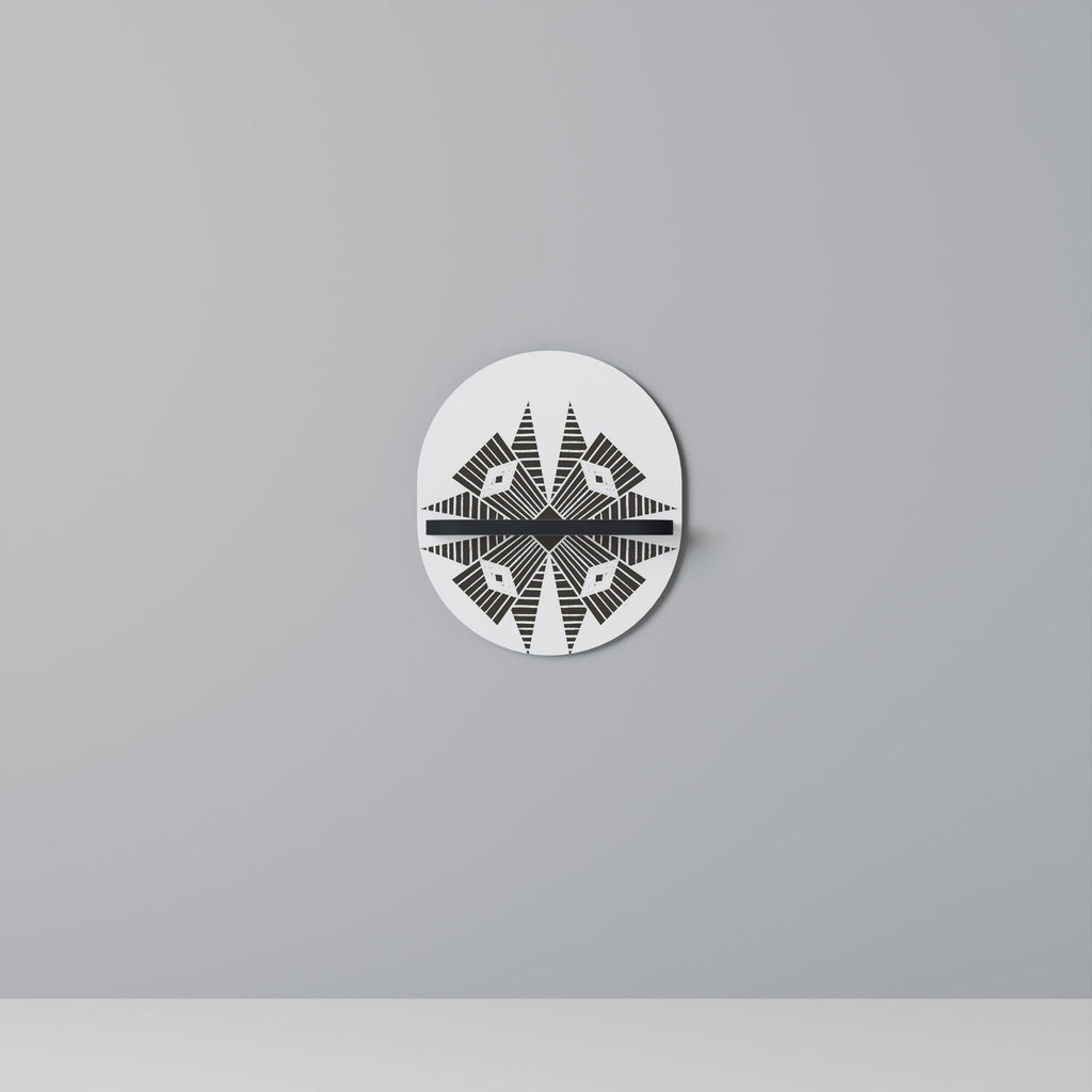 MONOCHROME NEXUS Prateleira Oval Decorativa em Acabamento Preto