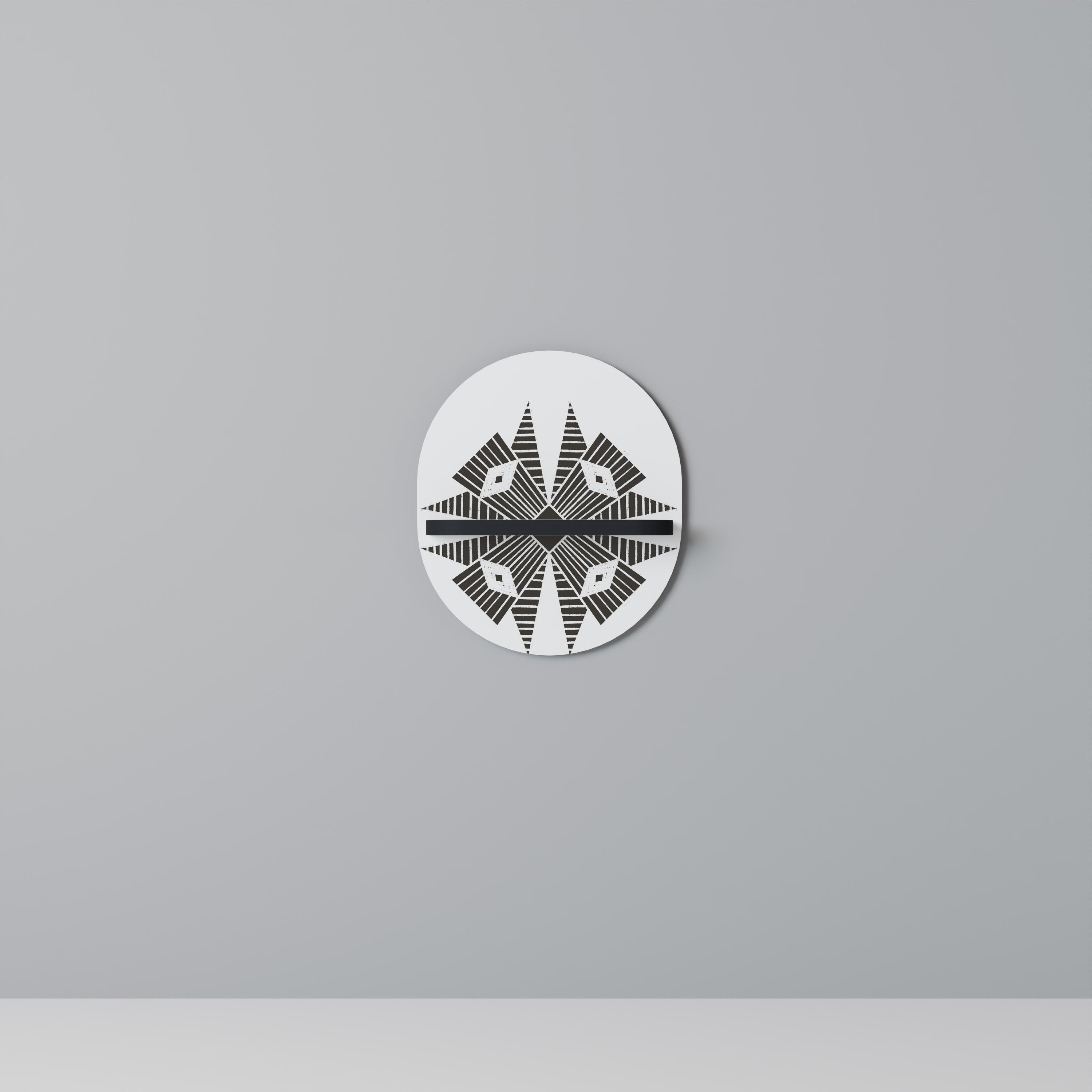 MONOCHROME NEXUS Prateleira Oval Decorativa em Acabamento Preto