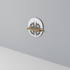 MONOCHROME NEXUS Prateleira Oval Decorativa em Efeito Carvalho