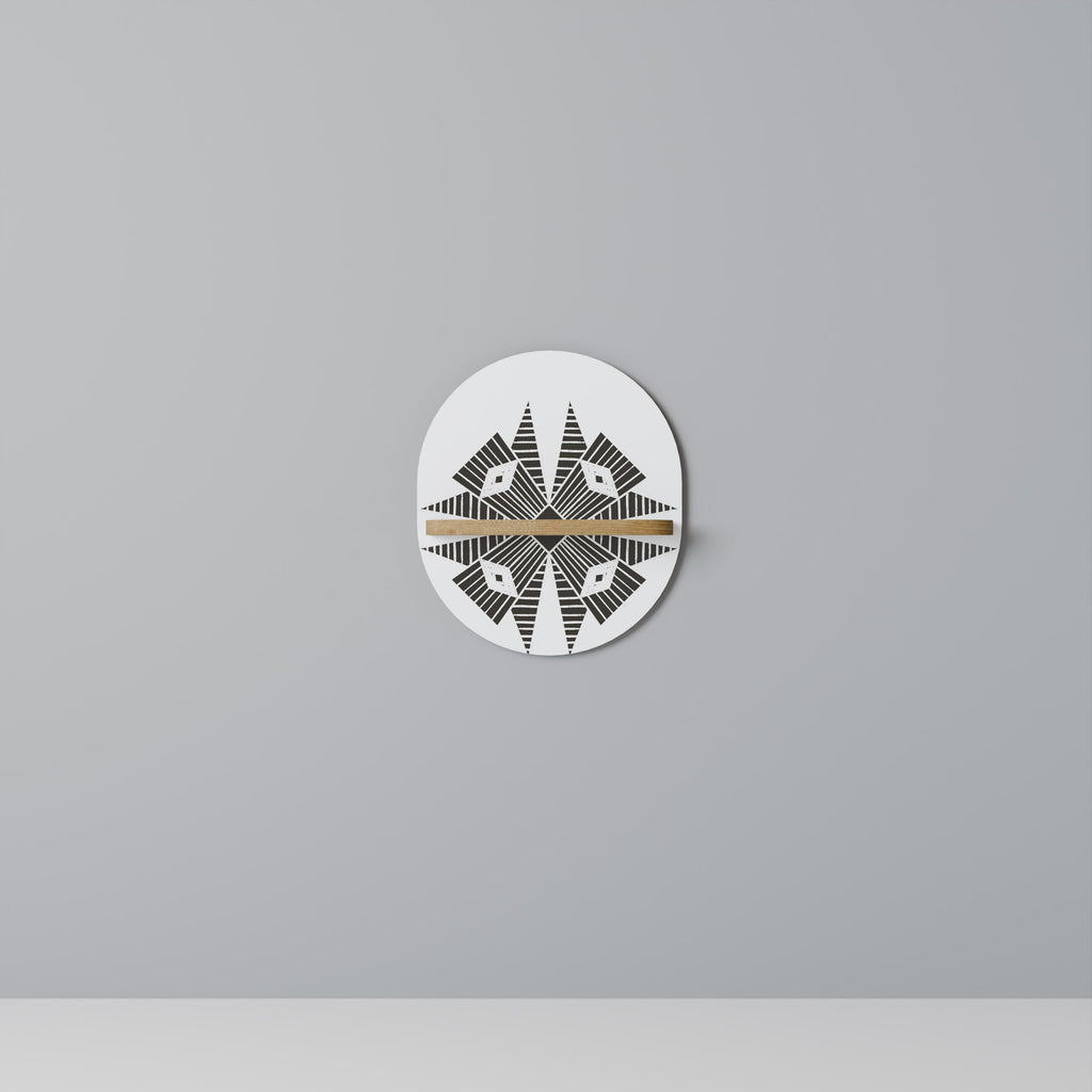 MONOCHROME NEXUS Prateleira Oval Decorativa em Efeito Carvalho