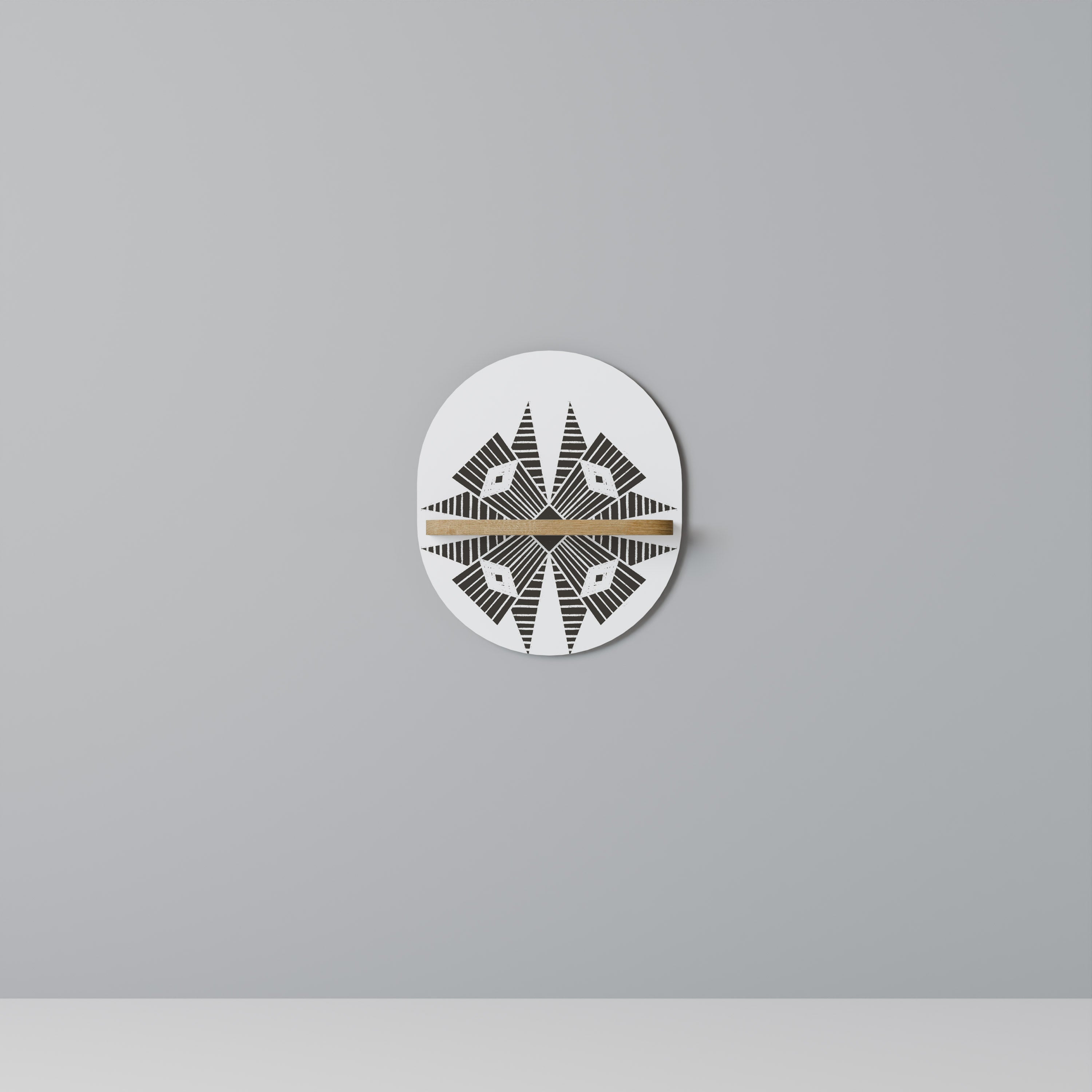 MONOCHROME NEXUS Prateleira Oval Decorativa em Efeito Carvalho