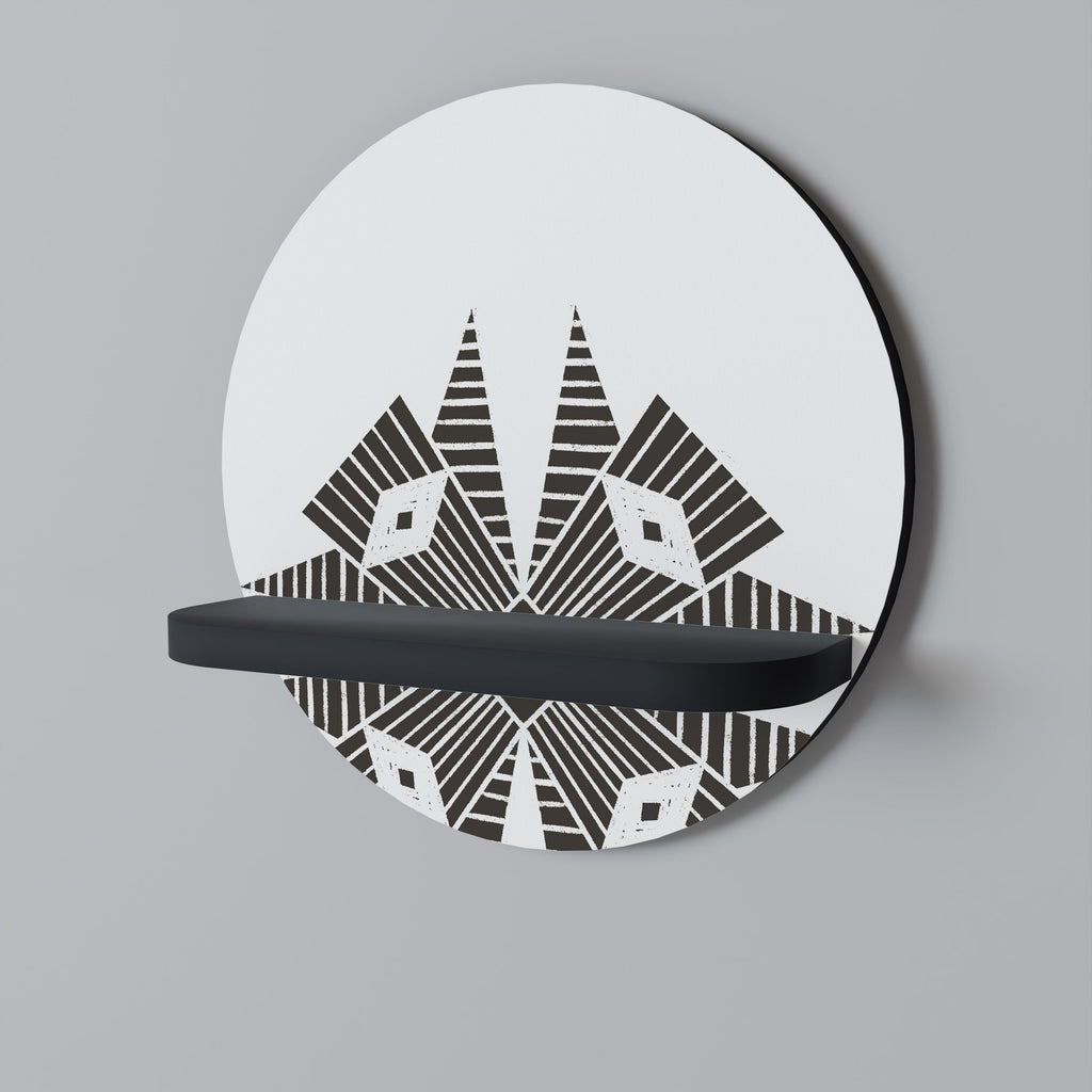 MONOCHROME NEXUS Prateleira Redonda Decorativa em Acabamento Preto