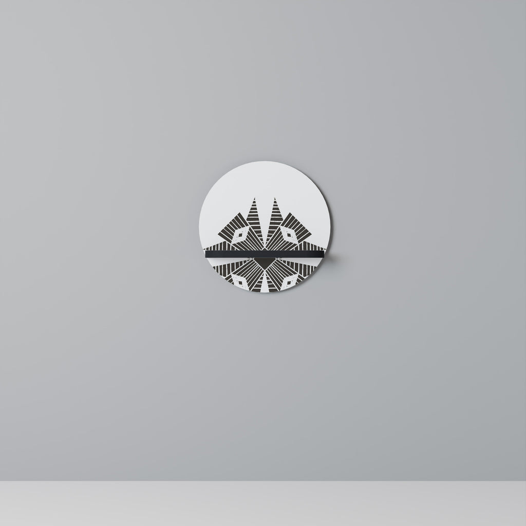 MONOCHROME NEXUS Prateleira Redonda Decorativa em Acabamento Preto