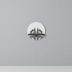 MONOCHROME NEXUS Prateleira Redonda Decorativa em Acabamento Preto