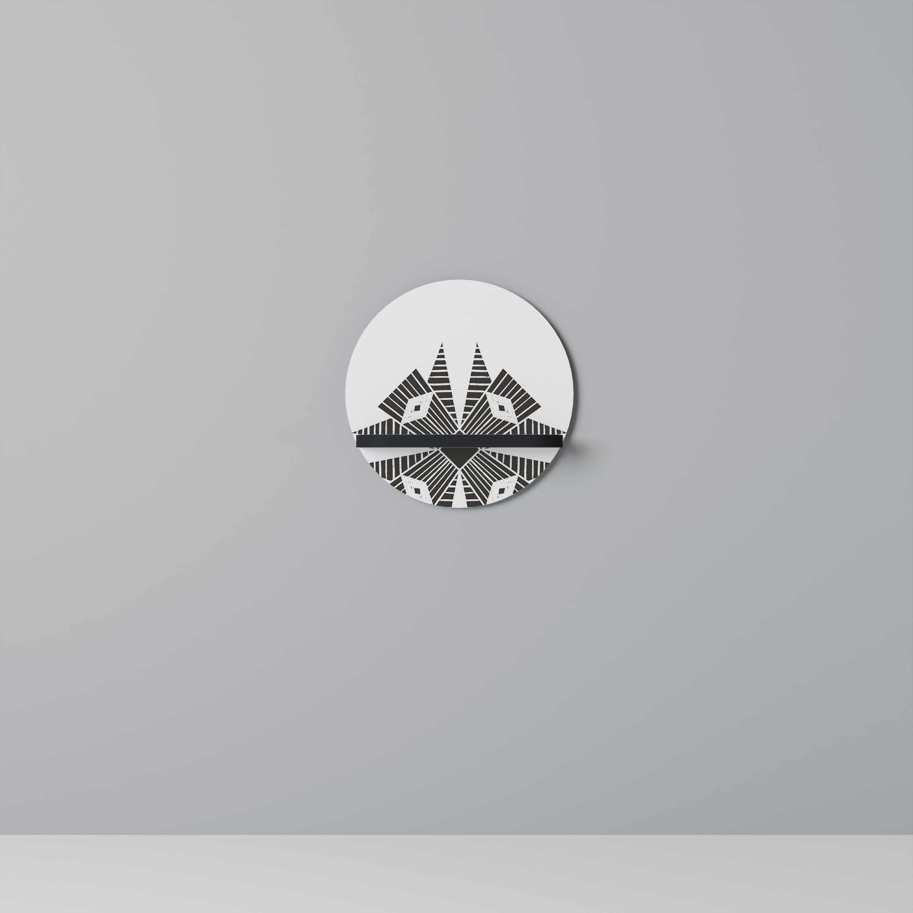 MONOCHROME NEXUS Prateleira Redonda Decorativa em Acabamento Preto