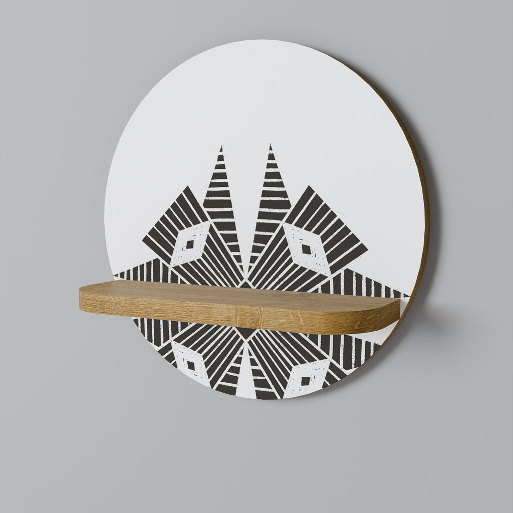 MONOCHROME NEXUS Prateleira Redonda Decorativa em Efeito Carvalho