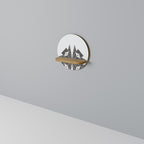 MONOCHROME NEXUS Prateleira Redonda Decorativa em Efeito Carvalho