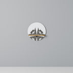 MONOCHROME NEXUS Prateleira Redonda Decorativa em Efeito Carvalho