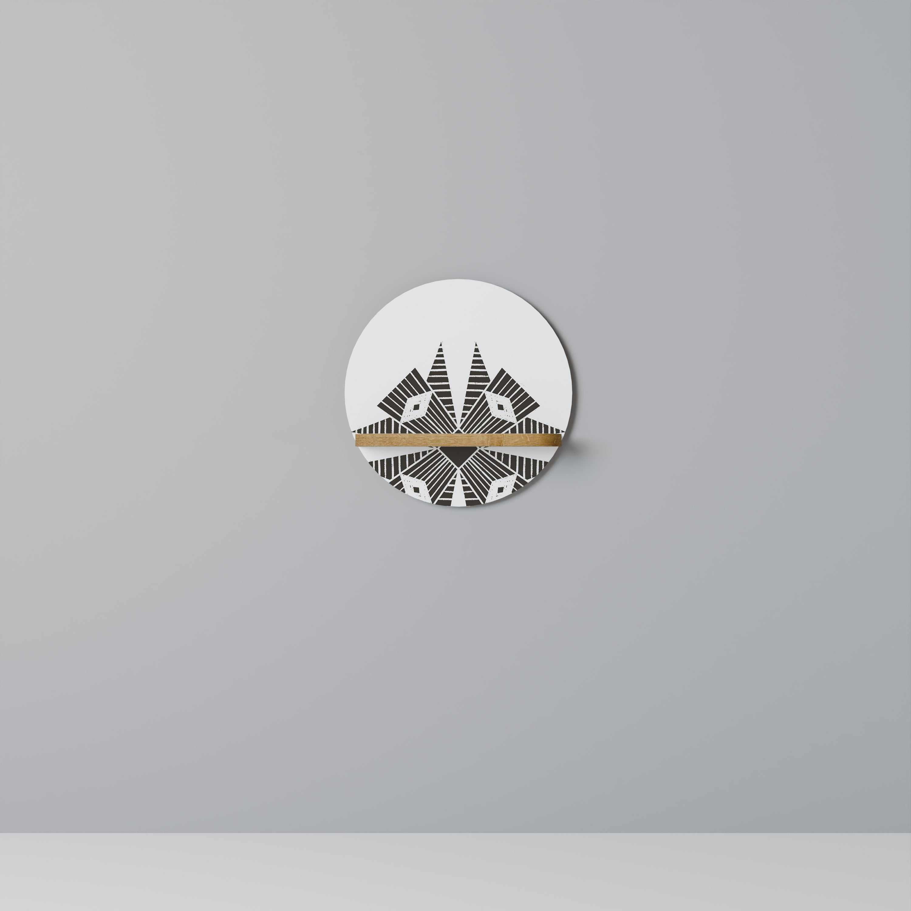 MONOCHROME NEXUS Prateleira Redonda Decorativa em Efeito Carvalho