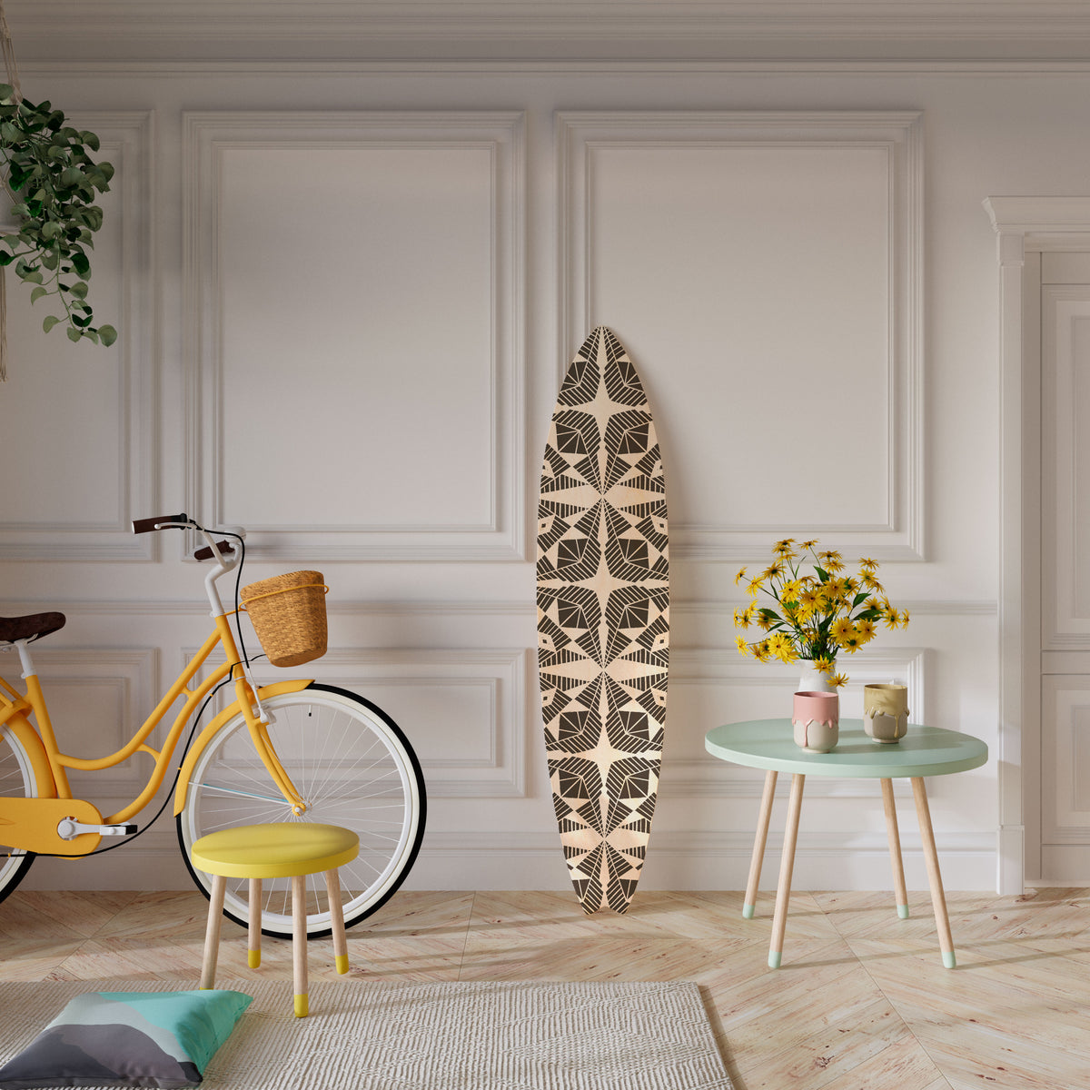 MONOCHROME NEXUS Painel Decorativo Prancha de Surf
