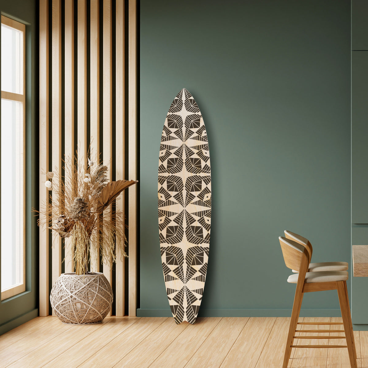 MONOCHROME NEXUS Painel Decorativo Prancha de Surf