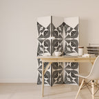 MONOCHROME NEXUS Decorative 3-Panel Room Divider