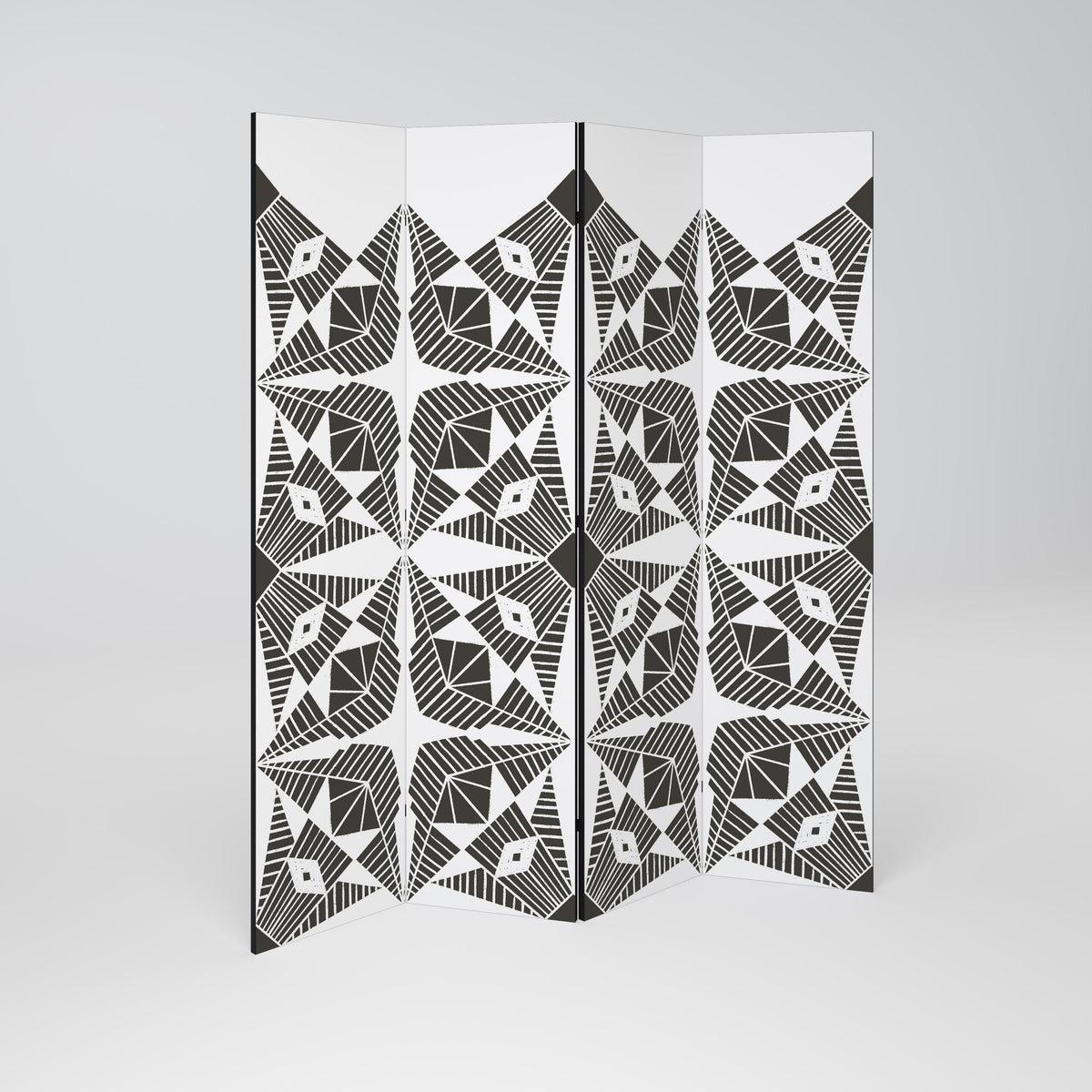 MONOCHROME NEXUS 4-Panel Room Divider