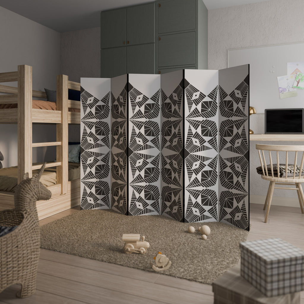 MONOCHROME NEXUS Biombo Decorativo de 6 Painéis